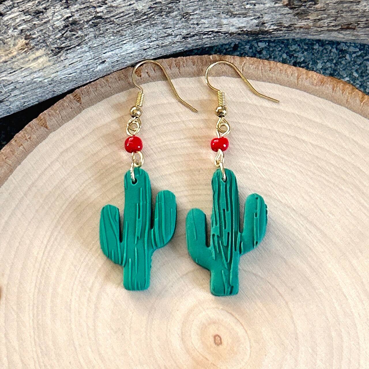 Polymer Clay Cactus Earrings